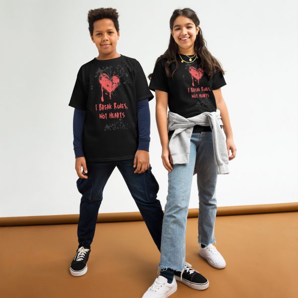 I Break Rules, Not Hearts  Youth classic tee - Image 2