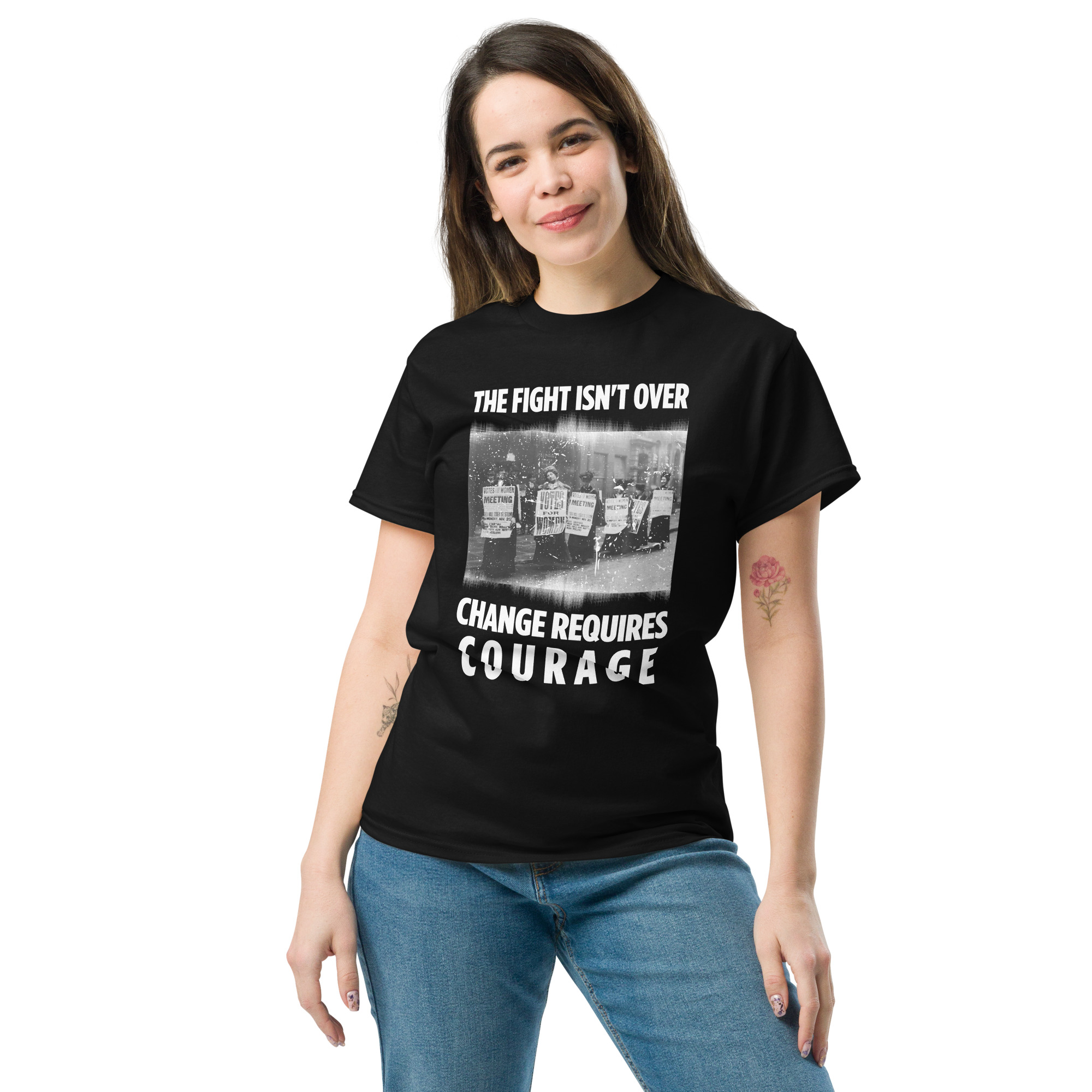 Change Requires Courage T-Shirt, Suffragette Shirt, Women's Rights T-Shirt, Feminist Protest Shirt, Activism Tee, Political Statement Shirt - Image 8