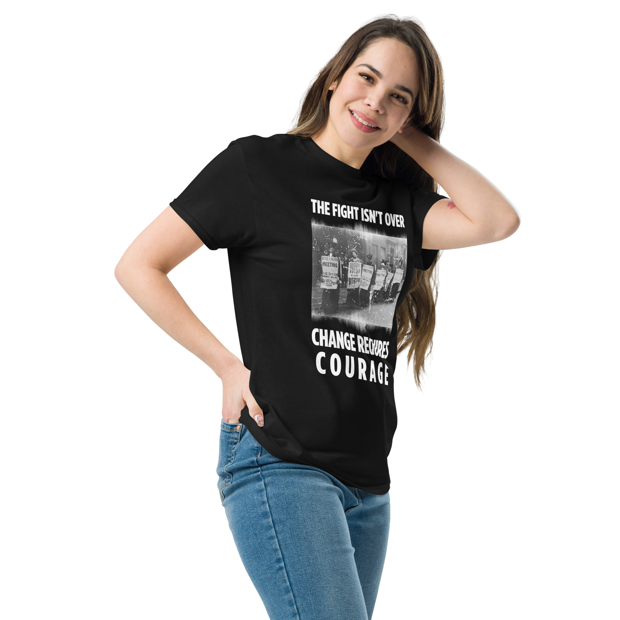 Change Requires Courage T-Shirt, Suffragette Shirt, Women's Rights T-Shirt, Feminist Protest Shirt, Activism Tee, Political Statement Shirt - Image 7